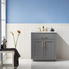 Altair Ivy 30" Single Bathroom Vanity Set in Marble Countertop - The Home Selection