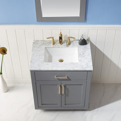 Altair Ivy 30" Single Bathroom Vanity Set in Marble Countertop - The Home Selection