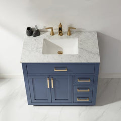 Altair Ivy 36" Single Bathroom Vanity Set in Marble Countertop - The Home Selection