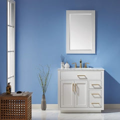 Altair Ivy 36" Single Bathroom Vanity Set in Marble Countertop - The Home Selection