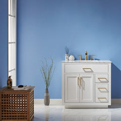 Altair Ivy 36" Single Bathroom Vanity Set in Marble Countertop - The Home Selection