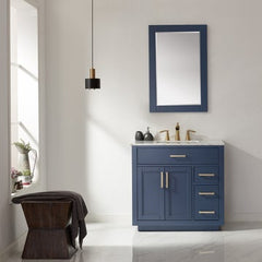 Altair Ivy 36" Single Bathroom Vanity Set in Marble Countertop - The Home Selection