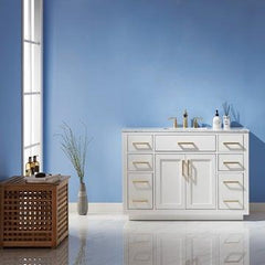 Altair Ivy 48" Single Bathroom Vanity Set in Marble Countertop - The Home Selection