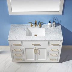 Altair Ivy 48" Single Bathroom Vanity Set in Marble Countertop - The Home Selection