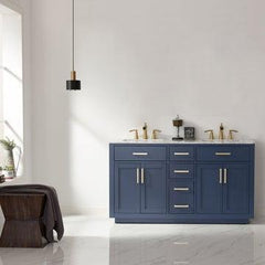 Altair Ivy 60" Double Bathroom Vanity Set in Marble Countertop - The Home Selection