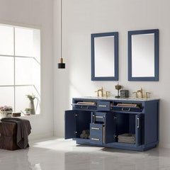 Altair Ivy 60" Double Bathroom Vanity Set in Marble Countertop - The Home Selection
