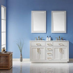 Altair Ivy 60" Double Bathroom Vanity Set in Marble Countertop - The Home Selection