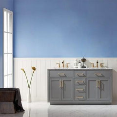 Altair Ivy 60" Double Bathroom Vanity Set in Marble Countertop - The Home Selection