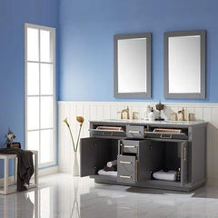 Altair Ivy 60" Double Bathroom Vanity Set in Marble Countertop - The Home Selection