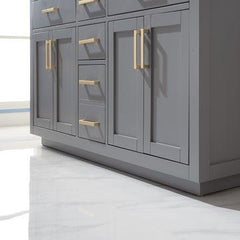 Altair Ivy 60" Double Bathroom Vanity Set in Marble Countertop - The Home Selection