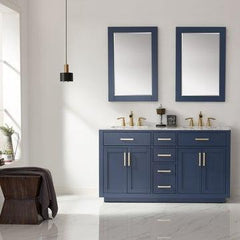 Altair Ivy 60" Double Bathroom Vanity Set in Marble Countertop - The Home Selection