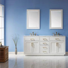 Altair Ivy 72" Double Bathroom Vanity Set in Marble Countertop - The Home Selection