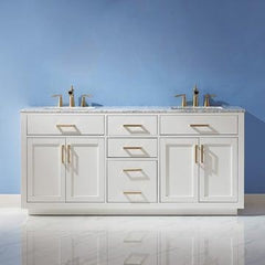 Altair Ivy 72" Double Bathroom Vanity Set in Marble Countertop - The Home Selection