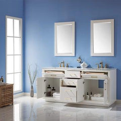 Altair Ivy 72" Double Bathroom Vanity Set in Marble Countertop - The Home Selection