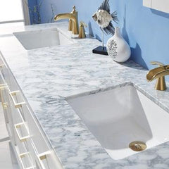 Altair Ivy 72" Double Bathroom Vanity Set in Marble Countertop - The Home Selection