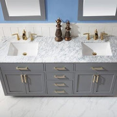 Altair Ivy 72" Double Bathroom Vanity Set in Marble Countertop - The Home Selection