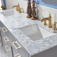Altair Ivy 72" Double Bathroom Vanity Set in Marble Countertop - The Home Selection