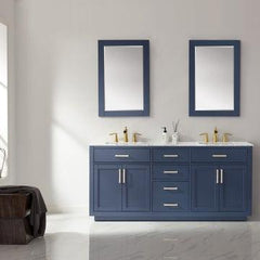 Altair Ivy 72" Double Bathroom Vanity Set in Marble Countertop - The Home Selection