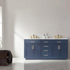 Altair Ivy 72" Double Bathroom Vanity Set in Marble Countertop - The Home Selection