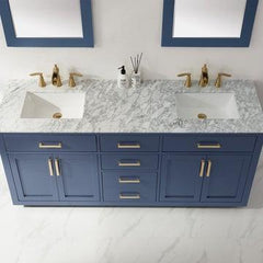 Altair Ivy 72" Double Bathroom Vanity Set in Marble Countertop - The Home Selection