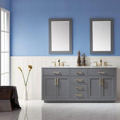 Altair Ivy 72" Double Bathroom Vanity Set in Marble Countertop - The Home Selection
