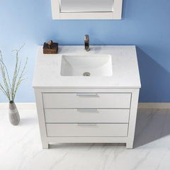 Altair Jackson 36" Single Bathroom Vanity Set in Stone Countertop - The Home Selection