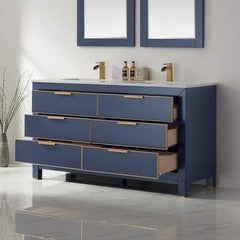 Altair Jackson 60" Double Bathroom Vanity Set in Stone Countertop - The Home Selection