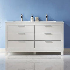 Altair Jackson 60" Double Bathroom Vanity Set in Stone Countertop - The Home Selection