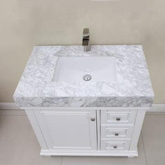 Altair Jardin 36" Single Bathroom Vanity Set in Marble Countertop - The Home Selection