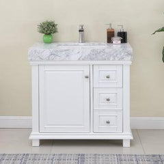 Altair Jardin 36" Single Bathroom Vanity Set in Marble Countertop - The Home Selection