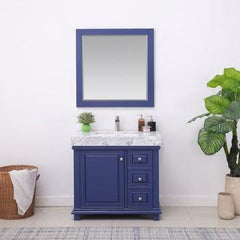 Altair Jardin 36" Single Bathroom Vanity Set in Marble Countertop - The Home Selection