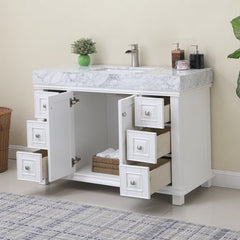 Altair Jardin 48" Single Bathroom Vanity Set in Marble Countertop - The Home Selection