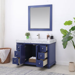 Altair Jardin 48" Single Bathroom Vanity Set in Marble Countertop - The Home Selection