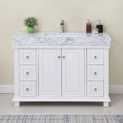 Altair Jardin 48" Single Bathroom Vanity Set in Marble Countertop - The Home Selection
