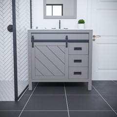 Altair Kinsley 36" Single Bathroom Vanity Set in Marble Countertop - The Home Selection