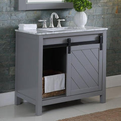 Altair Kinsley 36" Single Bathroom Vanity Set in Marble Countertop - The Home Selection