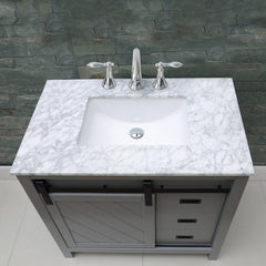 Altair Kinsley 36" Single Bathroom Vanity Set in Marble Countertop - The Home Selection