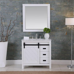 Altair Kinsley 36" Single Bathroom Vanity Set in Marble Countertop - The Home Selection