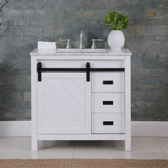 Altair Kinsley 36" Single Bathroom Vanity Set in Marble Countertop - The Home Selection