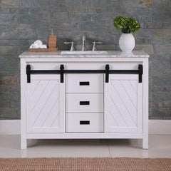 Altair Kinsley 48" Single Bathroom Vanity Set in Marble Countertop - The Home Selection