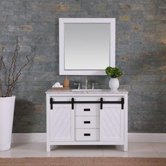 Altair Kinsley 48" Single Bathroom Vanity Set in Marble Countertop - The Home Selection