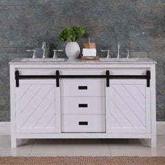 Altair Kinsley 60" Single Bathroom Vanity Set with Marble Countertop - The Home Selection