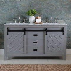 Altair Kinsley 60" Single Bathroom Vanity Set with Marble Countertop - The Home Selection