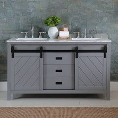 Altair Kinsley 60" Single Bathroom Vanity Set with Marble Countertop - The Home Selection