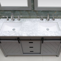 Altair Kinsley 60" Single Bathroom Vanity Set with Marble Countertop - The Home Selection