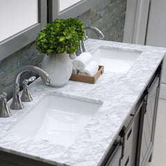 Altair Kinsley 60" Single Bathroom Vanity Set with Marble Countertop - The Home Selection