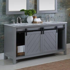 Altair Kinsley 60" Single Bathroom Vanity Set with Marble Countertop - The Home Selection