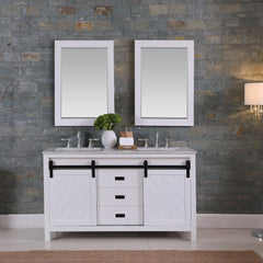 Altair Kinsley 60" Single Bathroom Vanity Set with Marble Countertop - The Home Selection