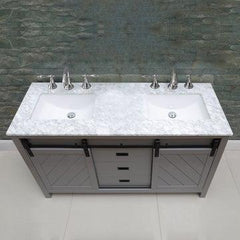 Altair Kinsley 60" Single Bathroom Vanity Set with Marble Countertop - The Home Selection