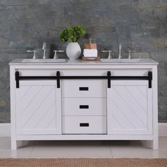 Altair Kinsley 60" Single Bathroom Vanity Set with Marble Countertop - The Home Selection